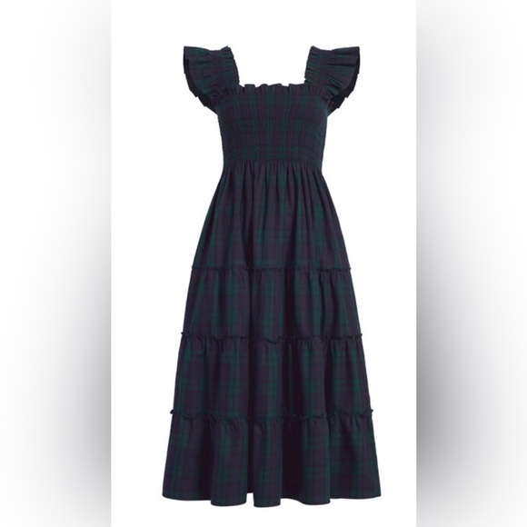 Hill House Dresses & Skirts - Plaid Smocked Midi Dress